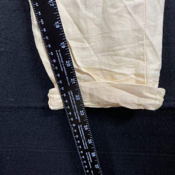 S.O.N.G Womens Jeans Pale Yellow Denim Timeless Fit Distressed High Rise 1/25 - Picture 7 of 10